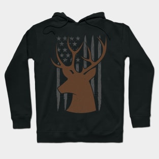 Deer Hunting America Flag Funny Hunting Lover Gift Hoodie